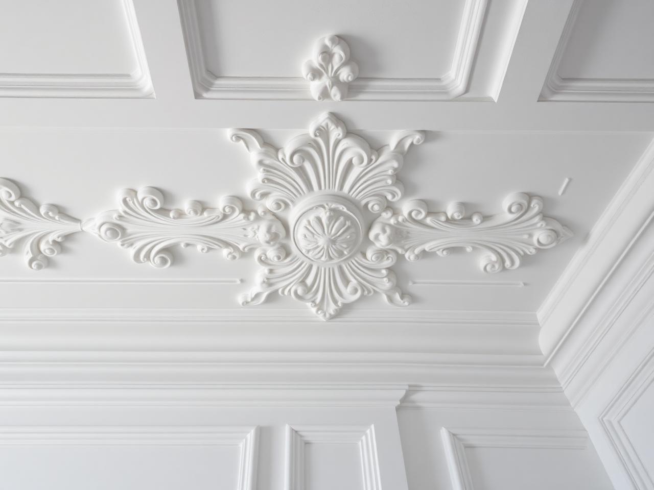 Detailaufnahme einer Stuckdecke
